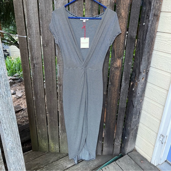 Rolla Coster Black & White Striped Twist Front Dress NWT Sz S - Picture 6 of 11